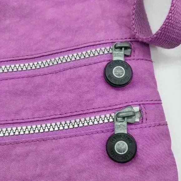 Kipling Alvar Crossbody Bag Travel Purse Purple Adjustable Strap Zip Closure - Picture 4 of 12